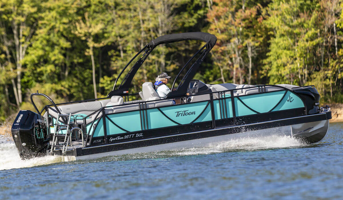 JC TriToon Marine SportToon 26TT HTH Pontoon Boat Starboard Side