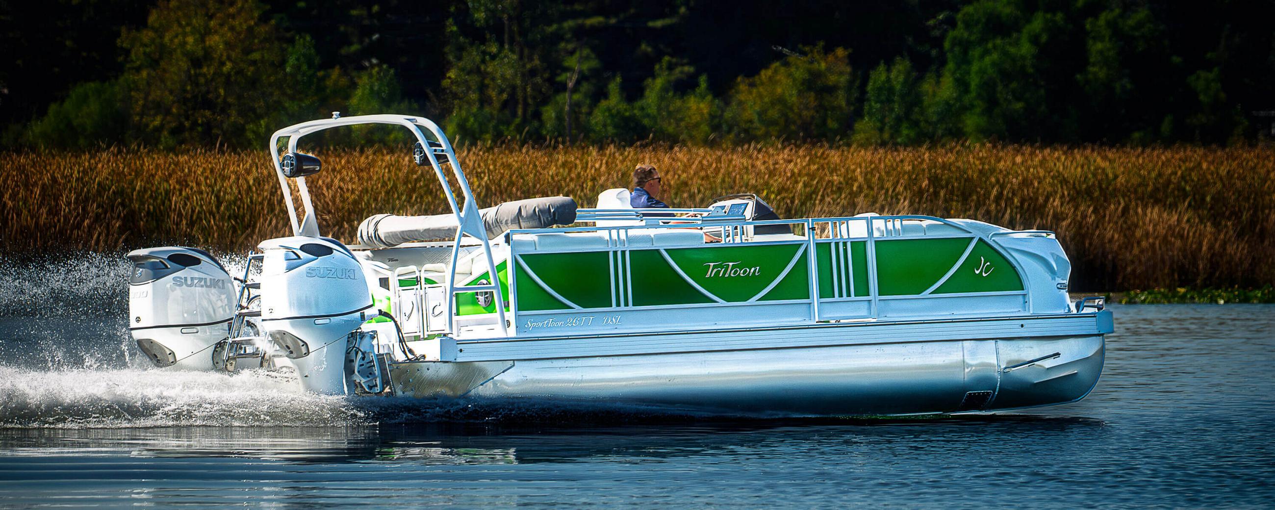 JC TriToon Marine SportToon 26TT HTH Pontoon Boat Twin